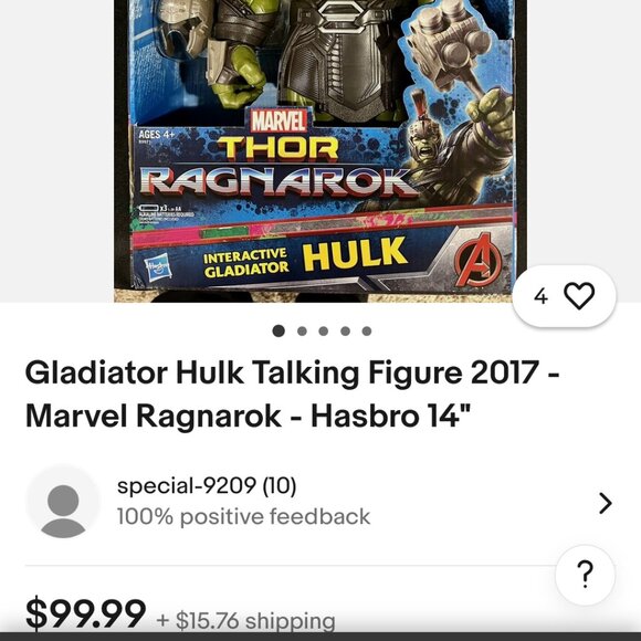 new in box Thor Ragnarok Speech Sound Interactive Gladiator Hulk Hasbro gift - Picture 2 of 8